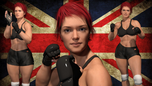 Обои картинки фото 3д графика, спорт , sport, поза, фон, взгляд, девушки