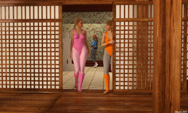 Обои картинки фото 3д графика, спорт , sport, фон, взгляд, девушки