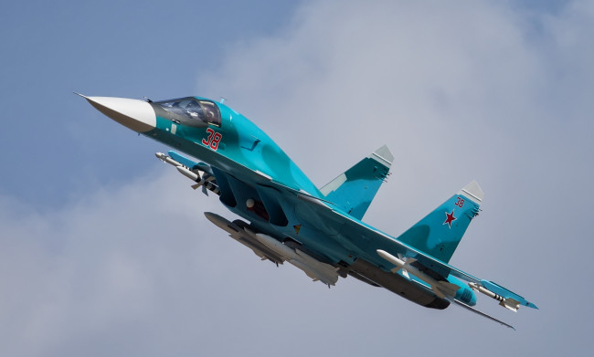 Обои картинки фото su-34 fullback, авиация, боевые самолёты, бомбардировщик