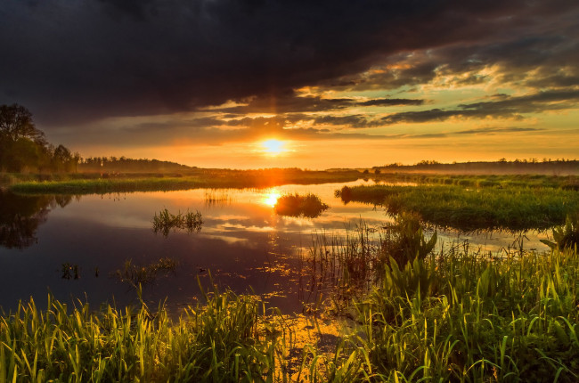 Обои картинки фото природа, восходы, закаты, простор