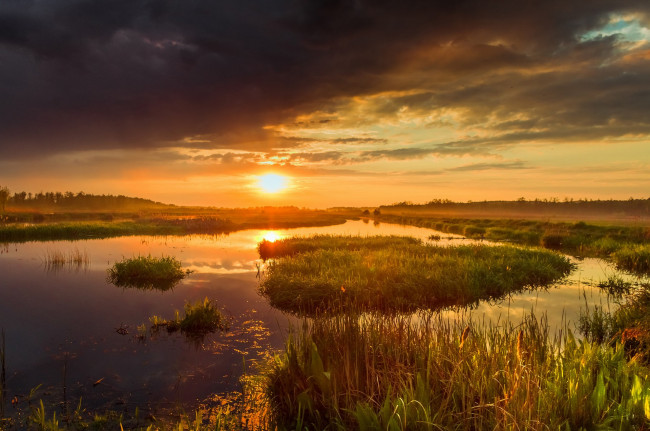 Обои картинки фото природа, восходы, закаты, простор