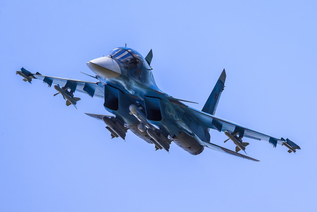 Обои картинки фото su-34 fullback, авиация, боевые самолёты, бомбардировщик
