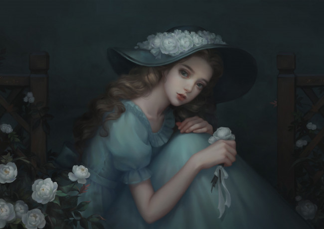 Обои картинки фото рисованное, люди, девушка