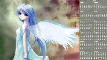 Картинка календари аниме взгляд девушка крылья