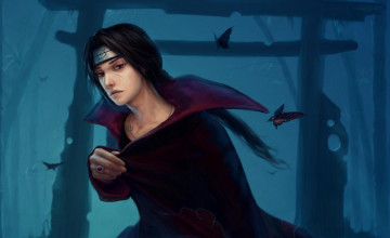 Картинка аниме naruto итачи бабочки учиха