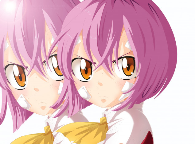 Обои картинки фото аниме, fairy tail, фон, взгляд, девушки