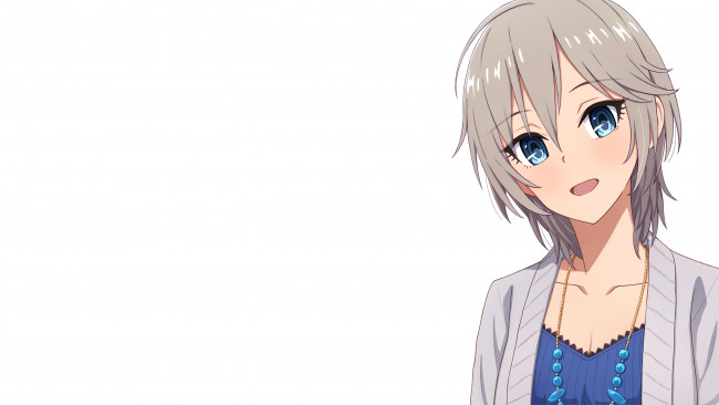 Обои картинки фото аниме, idolm@ster, фон, взгляд, девушка