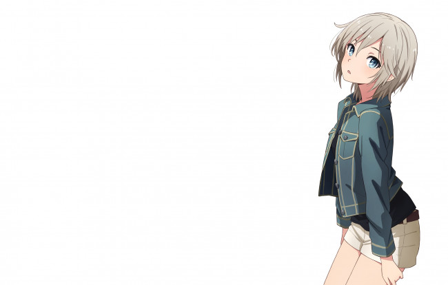 Обои картинки фото аниме, idolm@ster, взгляд, девушка, фон