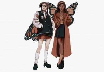 Картинка фэнтези феи девочки крылья бабочки