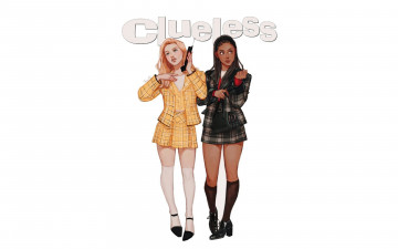 Картинка рисованное люди девушки костюмы телефон