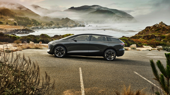 Обои картинки фото audi urbansphere concept 2022, автомобили, audi, urbansphere, concept, ауди, побережье, концепт, профиль