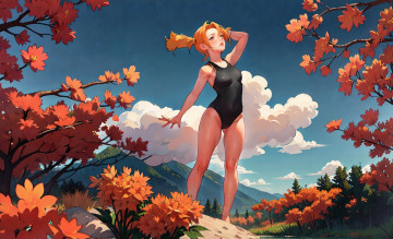 Картинка аниме пейзажи +природа нейросети графика нейроарт ai art нейронные сети рисунки ней