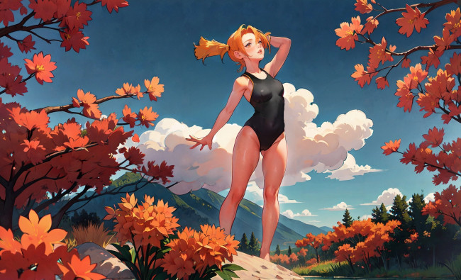 Обои картинки фото аниме, пейзажи,  природа, нейросети, графика, нейроарт, ai, art, нейронные, сети, рисунки, ней