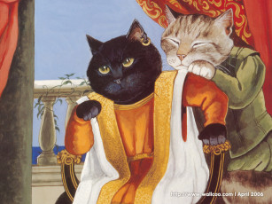 Картинка рисованные животные сказочные мифические кот