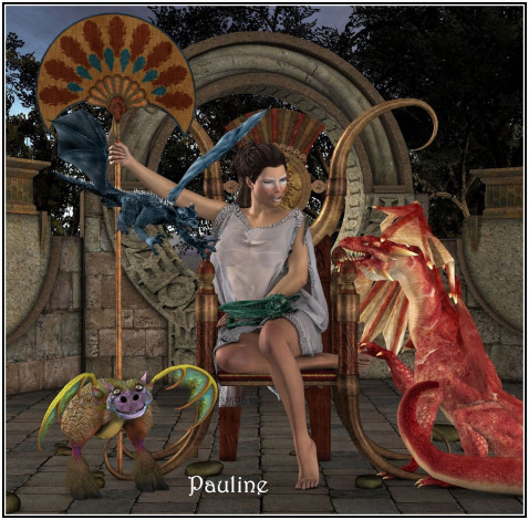 Обои картинки фото 3д, графика, fantasy, фантазия, драконы, девушка