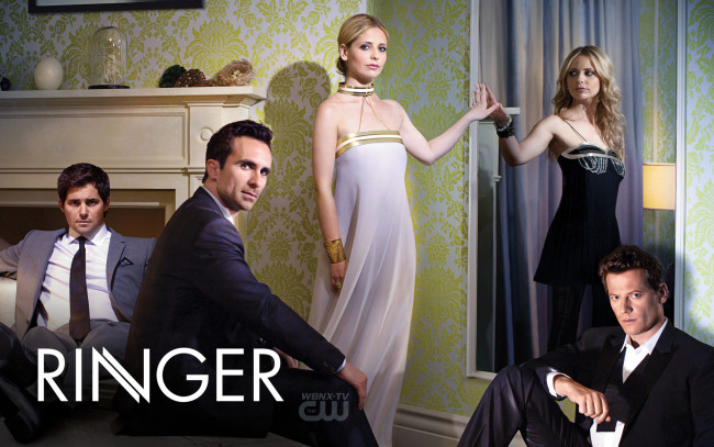 Обои картинки фото ringer, кино, фильмы, sarah, michelle, gellar, отражение