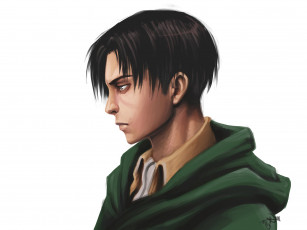Картинка аниме shingeki+no+kyojin белый фон парень арт капрал леви ривалле