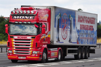 Картинка автомобили scania+ выставка улица тяжелый грузовик седельный тягач