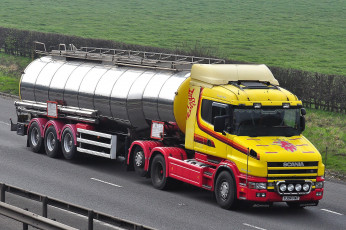 Картинка автомобили scania+ выставка улица тяжелый грузовик седельный тягач