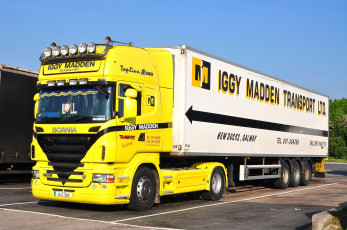 Картинка автомобили scania+ выставка улица тяжелый грузовик седельный тягач