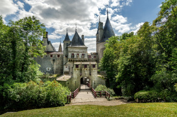 Картинка города замки+франции башни замок парк шпили