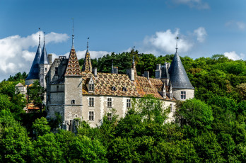 Картинка города замки+франции лес замок башни шпили