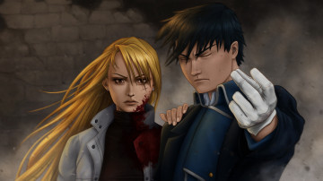 Картинка аниме fullmetal+alchemist riza hawkeye anime roy mustang fullmetal alchemist