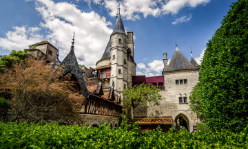 Картинка города замки+франции шпили башни замок парк