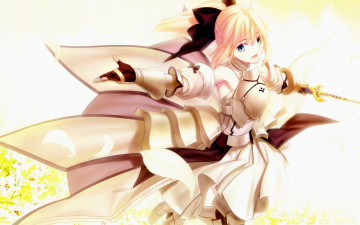 Картинка аниме fate stay+night девушка блондинка арт saber
