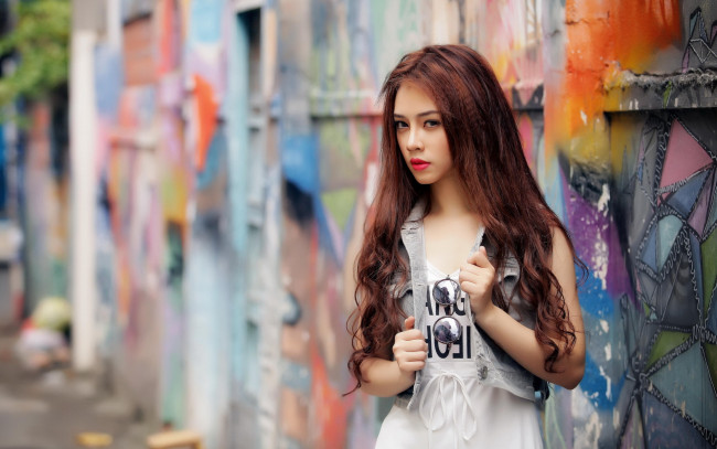 Обои картинки фото девушки, -unsort , азиатки, взгляд, азиатка, девушка