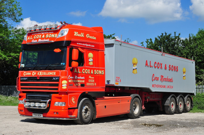 Обои картинки фото автомобили, daf , выставка, улица, тяжелый, грузовик, седельный, тягач