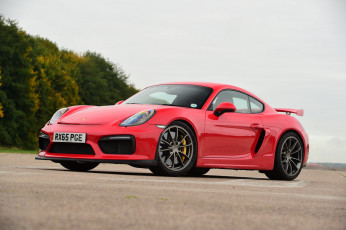 Картинка автомобили porsche uk-spec gt4 cayman красный 2015г 981с