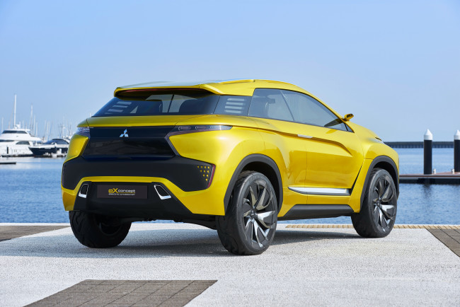 Обои картинки фото автомобили, mitsubishi, желтый, 2015г, concept, ex