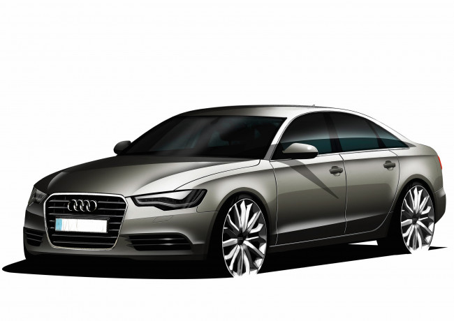 Обои картинки фото автомобили, 3д, скетч, с7, audi, a6