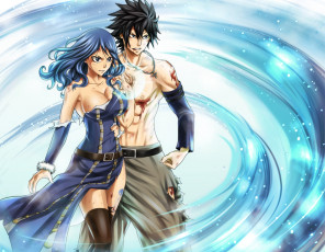 Картинка аниме fairy+tail девушка взгляд фон грудь