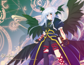 Картинка аниме mahou+shoujo+lyrical+nanoha фон взгляд девушка