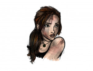 Картинка рисованное люди портрет взгляд фон девушка