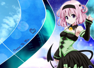 Картинка аниме to+love+ru взгляд фон девушка