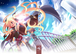 Картинка аниме mahou+shoujo+lyrical+nanoha девушка взгляд фон