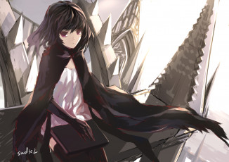 Картинка аниме pixiv+fantasia девушка взгляд фон