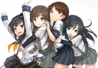 Картинка аниме kantai+collection взгляд девушки фон