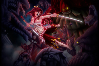 Картинка аниме fairy+tail взгляд девушка фон