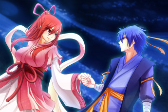 Картинка аниме fairy+tail взгляд фон девушки