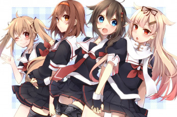 Картинка аниме kantai+collection фон взгляд девушки