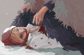 Картинка аниме one+piece corazon перья парень кровь арт руки one piece rocinante donquixote большой куш шляпа anime