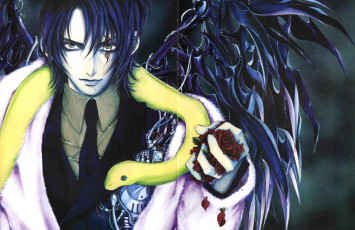 Картинка аниме angel+sanctuary парень змея взгляд