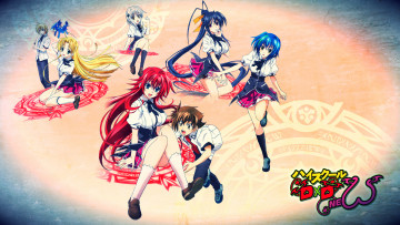 Картинка аниме highschool+dxd девушки взгляд фон