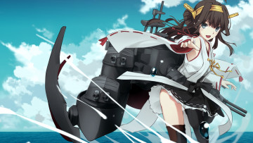 Картинка аниме kantai+collection взгляд девушка фон