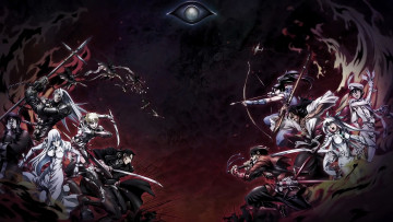 Картинка аниме оружие +техника +технологии девушки парни мечи ночь