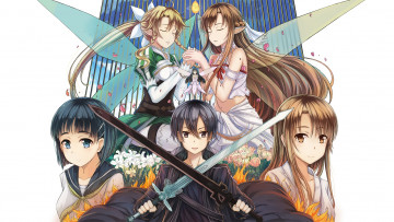 Картинка аниме sword+art+online фон взгляд девушки